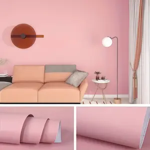 Macaron Peel & Stick Wallpaper - 12 Muted Colors, Eco-Friendly Removable - No Glue, No Residue - for Bedroom, Living Room, TV Wall, Sofa Backdrop (1 Rolls)