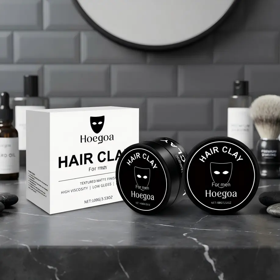 Men's Hair Styling Clay - Texturizing, Volumizing, Natural Fluffy Matte Finish, Strong Long-Lasting Hold, Easy to Apply Cosmetics Set for Everyday Hairstyling & Beard Grooming (Beauty & Personal Care, Men's Grooming)