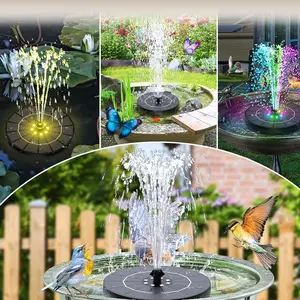 3.5W Solar Bird Bath Fountain with LED Lights, 2-in-1 Auto Color-Changing Water Pump for Garden, Pond, Patio, Kids Outdoor Toy, Bird Attracting Decor, IPX8 Waterproof, Tool-Free Setup