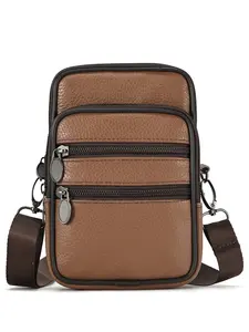 Men's Multifunctional Leather Crossbody Waist Bag, Luxury Lightweight Design, Ideal for Commuting and Travel, Durable Cowhide Material, Leather Crossbody Bags
