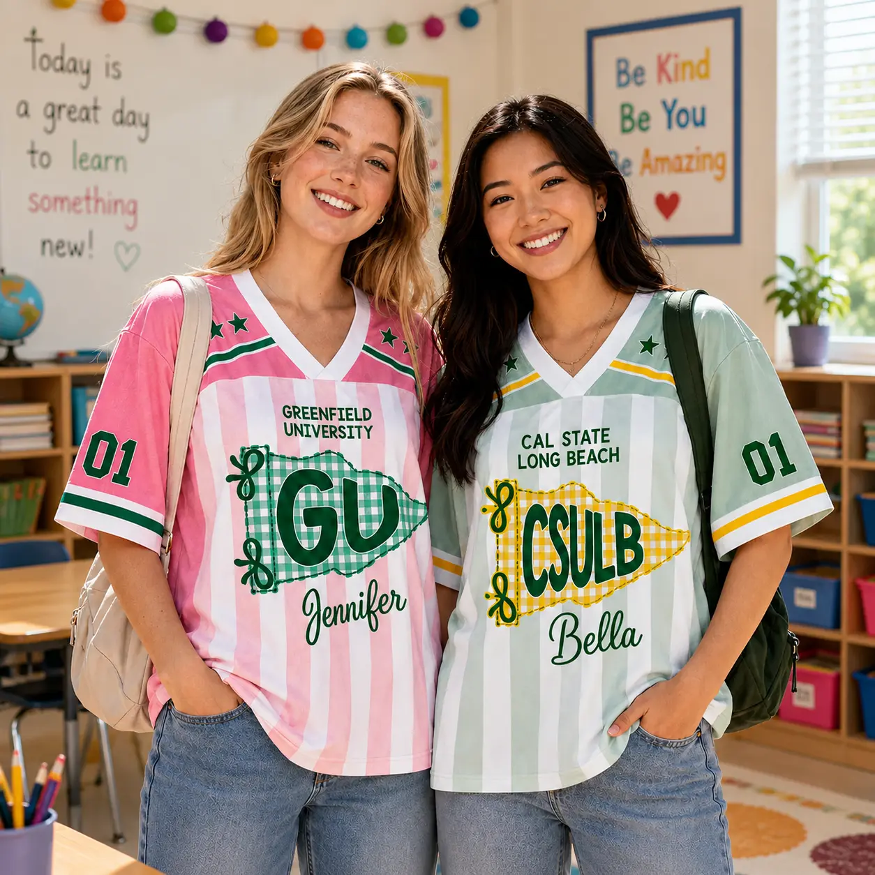Personalized School Pennant Football Jersey, Custom College Name Jersey, School Spirit Shirt, University Game Day Jersey, Back to School Gift