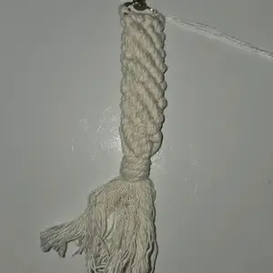 White Macrame Keychain