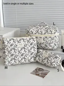 Floral Pattern Makeup Bag Set, Portable Cosmetic Storage Bag, Multifunctional Makeup Organizer Pouch, Versatile Storage Bag for Travel & Daily Use, Travel Cosmetic Bags, Cosmetic Pouches