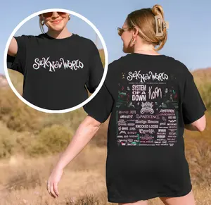 Wage War Sick New World Las Vegas 2026 Two-Sided T-Shirt – Metalcore Band Concert Tee Gift for Fans