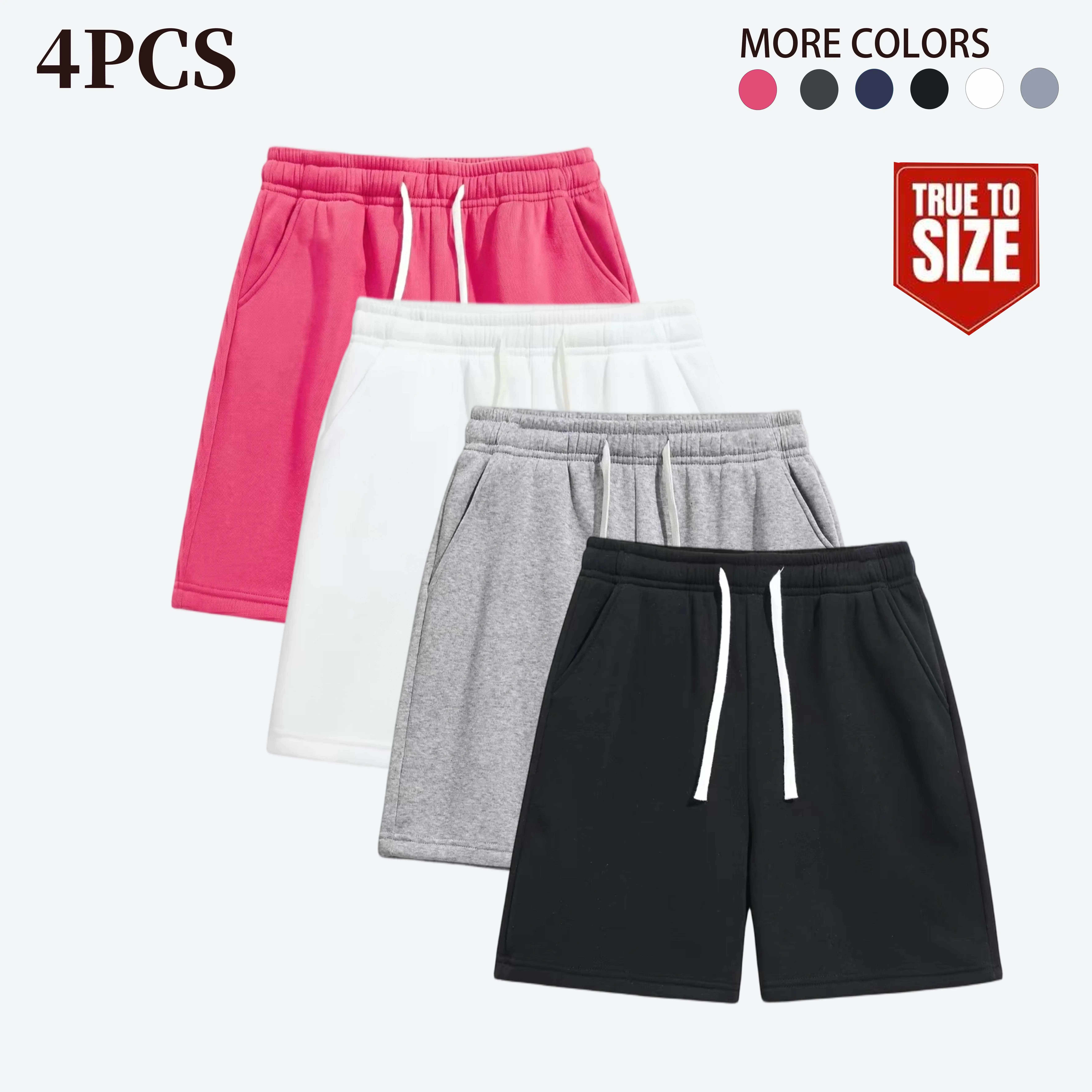 4pcs Men's Quick-Dry Gym Shorts with Elastic Waistband - Lightweight Breathable Workout Shorts for Running, Training, Outdoor Activities - All-Season Comfort, Machine Washable