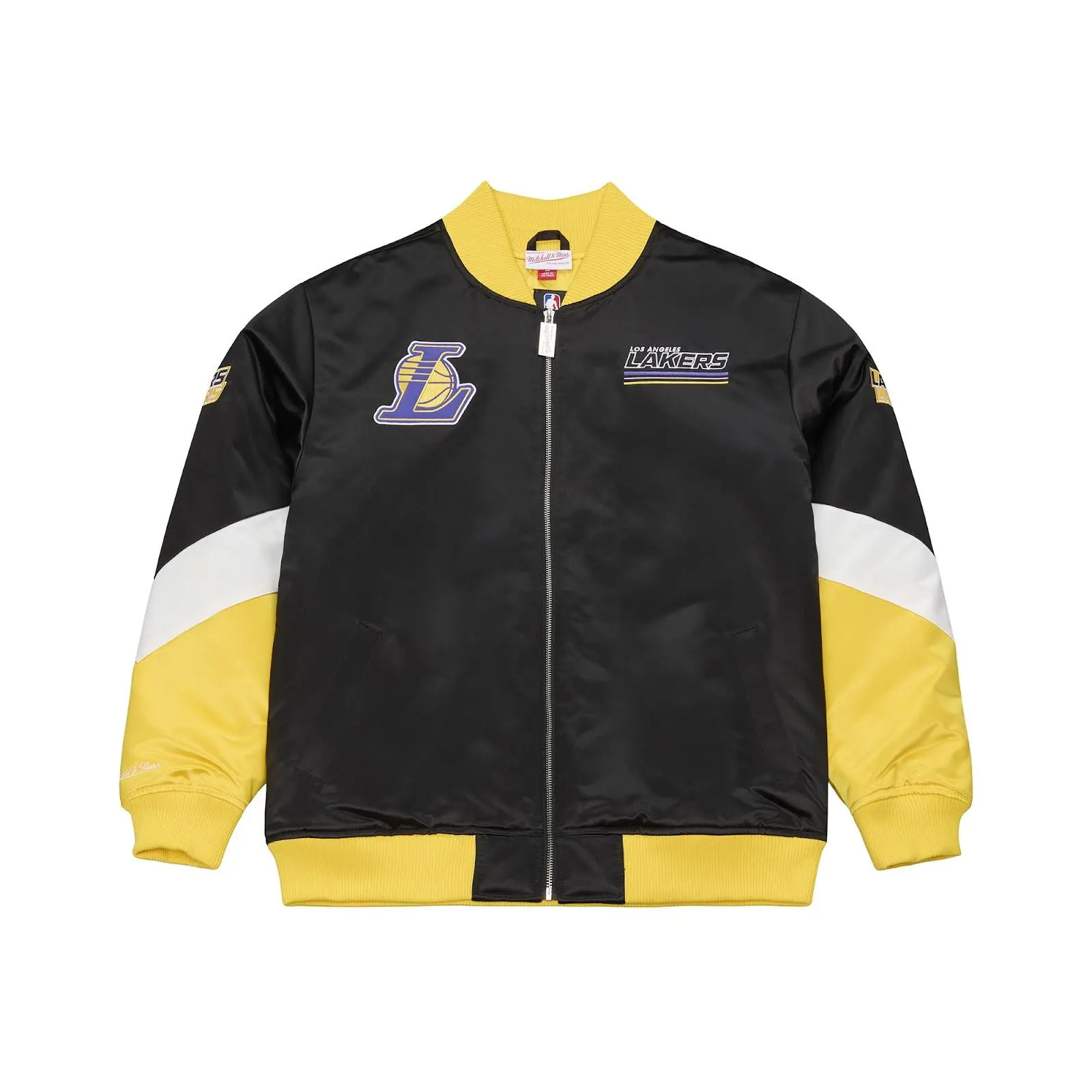 Los Angeles Lakers Black Triple Check Heavyweight Satin Jacket