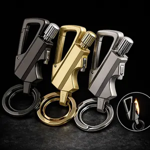 Permanent Match Infinity Lighter, 3-in-1 Multifunctional Metal Keychain Lighter with Bottle Opener, Waterproof Reusable Windproof Flint Fire Starter for Camping Hiking Travel Survival, Lighter Fluid Not Included