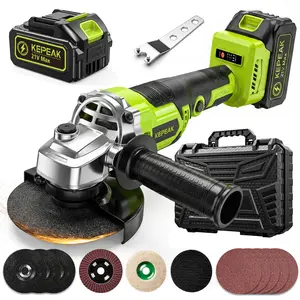 【Father's Day Gift】21V 5 inch Electric Grinder Cordless Angle Grinder Power Tools with 2 X 4.5Ah Battery, Adjustable Handle,Brushless Motor for Polishing, Grinding & Cutting