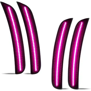 LED Side Marker Lights Front Rear Bumper Parking Signal Lamps for 2015-2023 Dodge Charger Smoked Len, Pink Purple