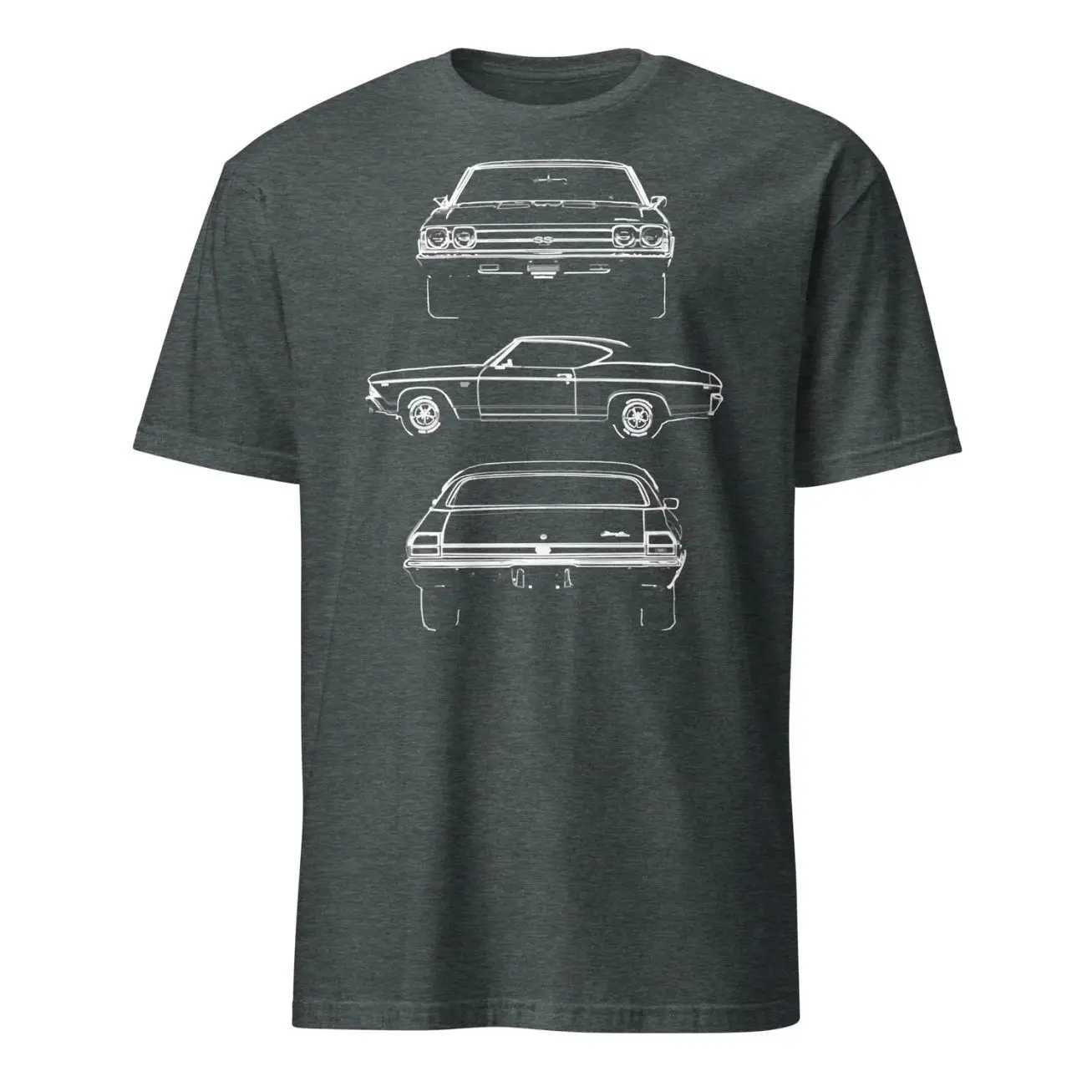 1969 Chevelle SS 396 Muscle Car Owner Outline Art Unisex T-Shirt Sweatshirt Hoodie, Car Enthusiast and Fans Gift
