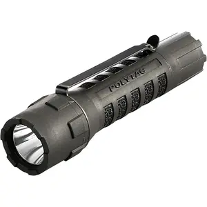 88850 PolyTac 600 Lumens LED Flashlight with CR123A Lithium Battery Blister Packaging Black