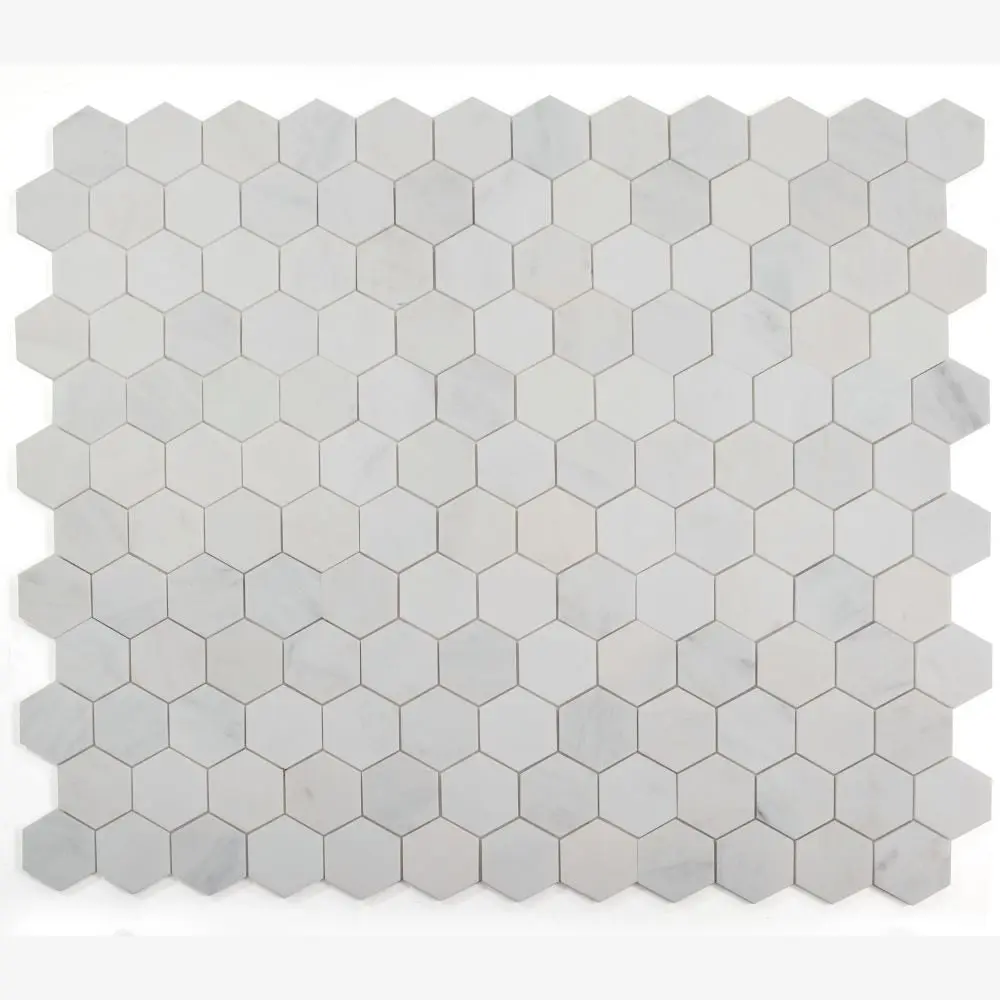 Hexalux Snow White Honed 3x3 10.25x11.75 Mosaic Tile Sample