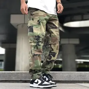 Casual Straight Loose Camouflage Cargo Pants Men Spring Autumn Vintage Pants Casual Loose Fit Cargo Pants
