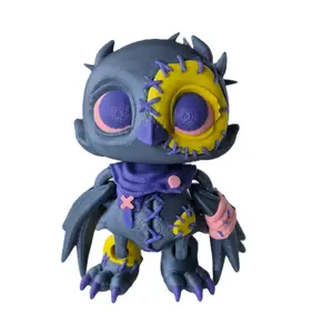 Crowly the Cute Crow with Stitches Patches and Scarf Collectible Figure with Unique Design and Colorful Details