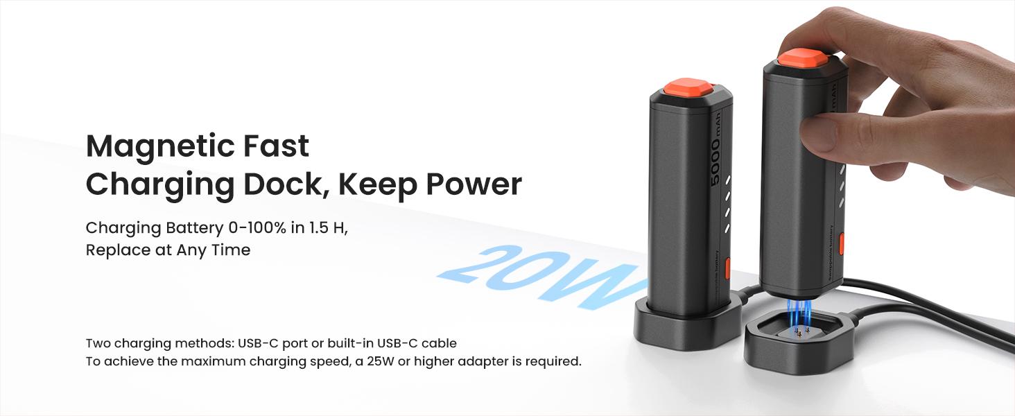 KIWI design P5000 Compact Power Bank, 2 Pack 5000mah Battery Pack Compatible with Meta Quest 3/3S/2/Pro Accessories , 20W Fast Charing, Swap for Infinite Power, Suitable for Sport Camera and All Type-C Devices