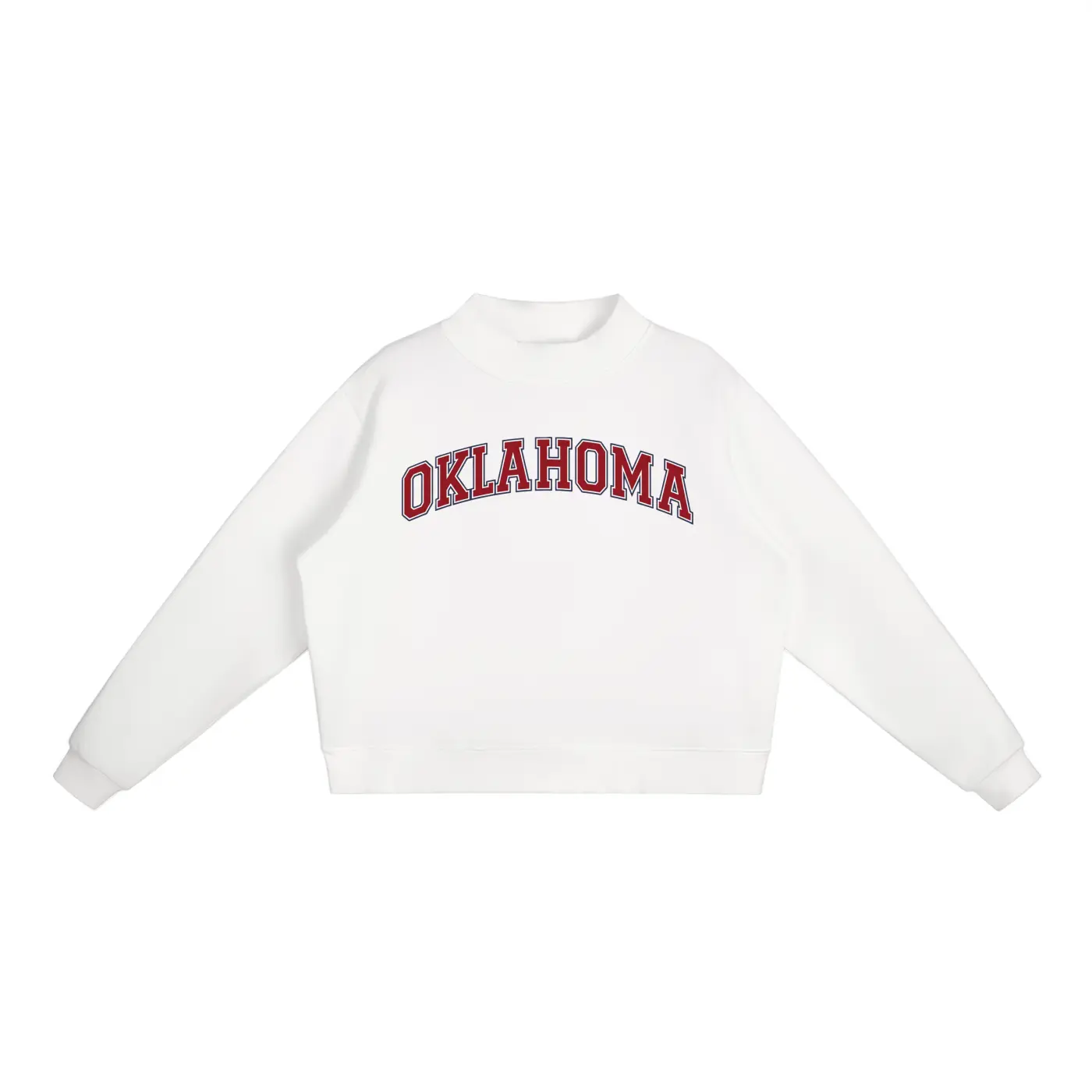 Oklahoma Fleece Mock-Neck Crew Sweatshirt – Oversized
