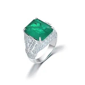 DW Emerald cut CZ  Cocktail Ring 925 Sterling Silver