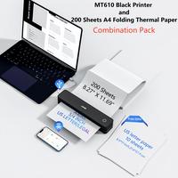 Black Printer +  200 A4 Folding Thermal Paper Set