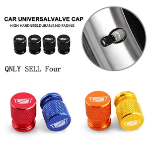 4pcs Aluminum Car Wheel Tire Valve Caps, Waterproof Tyre Rim Stem Covers, Airdust Proof, for Cadillac, Bmw, Audi, Mercedes-Benz
