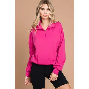 Culture Code Full Size Half Zip Long Sleeve Sweatshirt Casual Basic Comfortable