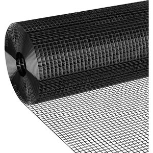 Black Hardware Cloth 1/2 inch 48 x 100 ft 19 Gauge Vinyl Coated Welded Wire Fencing, Rust-Proof Durable for Chicken Wire Mesh Roll Gopher Wire  Fence