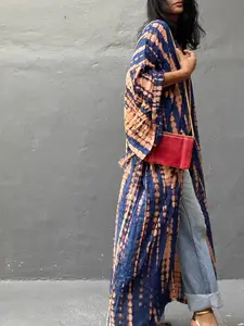 [Plus Size] All Over Print Open Front Cover Up, Boho Casual Long Sleeve Cover Up for Beach Vacation, Women's Swimwear for All Seasons, Swimsuit Cover Up, Swim Cover Ups