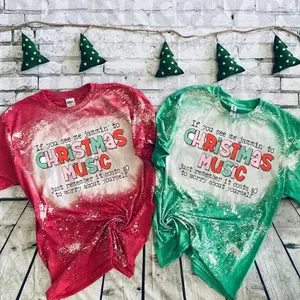 Bleached Christmas Shirt—If You See Me Jammin To Christmas Music, Remember It Costs $0 To Worry About Yourself Cotton
