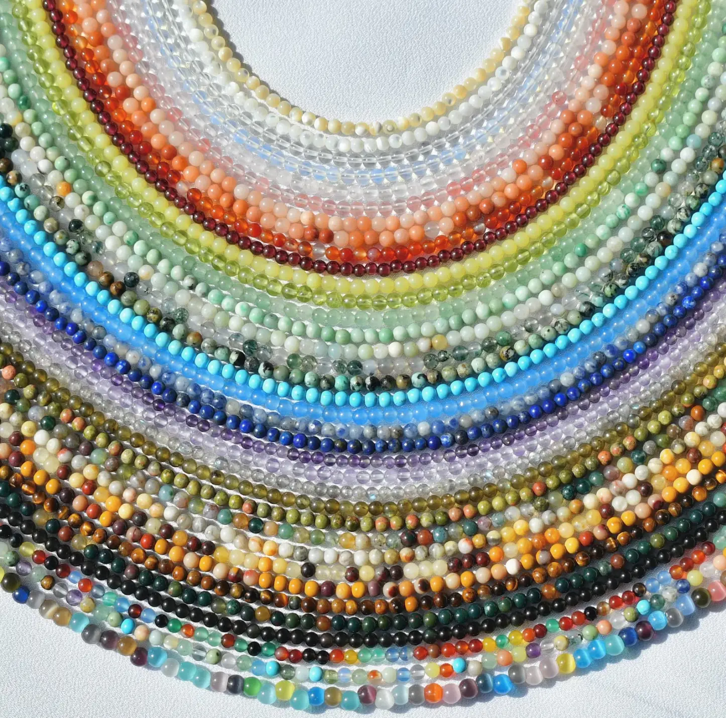 Dainty Waterproof Gemstone Beaded Choker | Stainless Steel Gemstone Necklace, Crystal Necklace, Healing Stone Necklace, Boho Hippie Jewelry