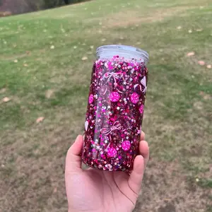 Pink Cherry Cup - Glittery Drinkware Bottle for Fun and Style