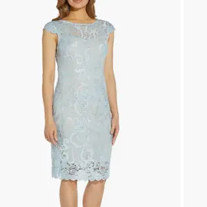 Adrianna Papell Women's Embroidered Lace Sheath Dress - Casual Wear, Elegant Design - Womenswear