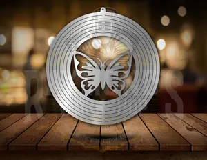 RocS Butterfly V1 Wind Spinner - Durable Steel CNC Cut Outdoor Decor with Swivel Hook & Mesmerizing Spinning Effect - Available in Small & Large Sizes