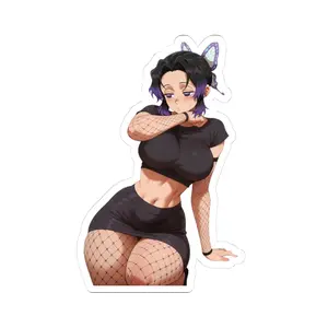 Shinobu Kiss-Cut Stickers, Demon Slayer Anime Decals, Laptop Sticker Pack, Manga Journal Scrapbooking, Water Bottle Waterproof Decal, Kawaii