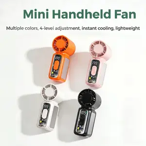 【TikTokShopSpringGlowUp】Mini Multipurpose Handheld USB Fan, Powerful Turbo Portable Fan with Speed Levels 1–199, 20800 RPM High-Speed Motor, 16 h Max Cooling Time, 4300mAh Rechargeable Battery, Pocket Personal Travel Gadget for Women and Men Adjustable