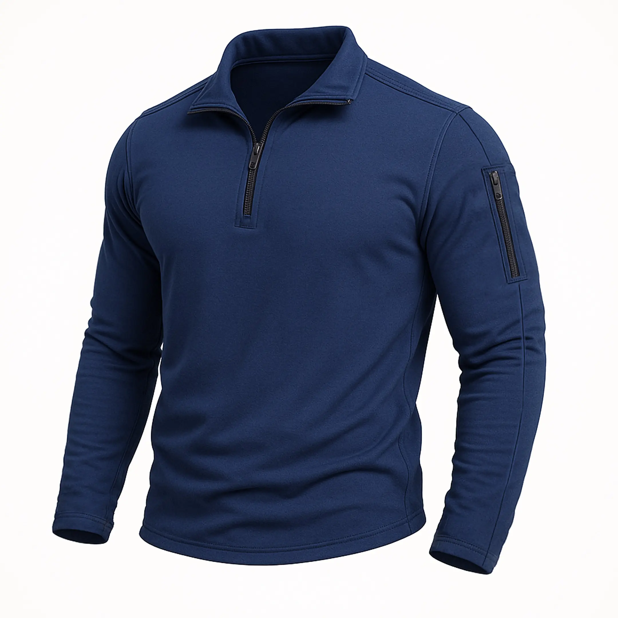 Men's Zip-Up Collar Sweatshirt, Men's Clothing, Autumn And Winter Casual Sports Long-Sleeved Pocketless Jacket, Men's Daily Wear, Sports Indoor And Outdoor Wear, Sportswear, Sports Casual Summer Wear
