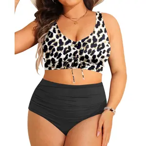 Aqua Eve Women's Plus Size High-Waisted Two-Piece Bikini, Tummy Control Swimwear for Sports & Outdoor Activities  SwimWeek  summervibes