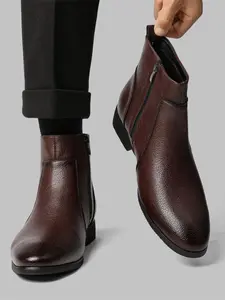 Men's Business Fashion Zipper Design Closed Casual Ankle Boots, Simple Casual Pointed Toe Boots for Work Office, Male All-match Shoes for Daily Wear