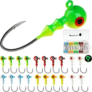 Jig Heads for Fishing, Painted Jigheads with  Eye Ball Glowing Walleye | Bass | Crappie jigs 1/2oz 3/8oz 1/4oz 1/5oz 1/8oz 1/10oz 1/16oz 1/32oz Fishing Jig Hooks Assortment 15-40pcs