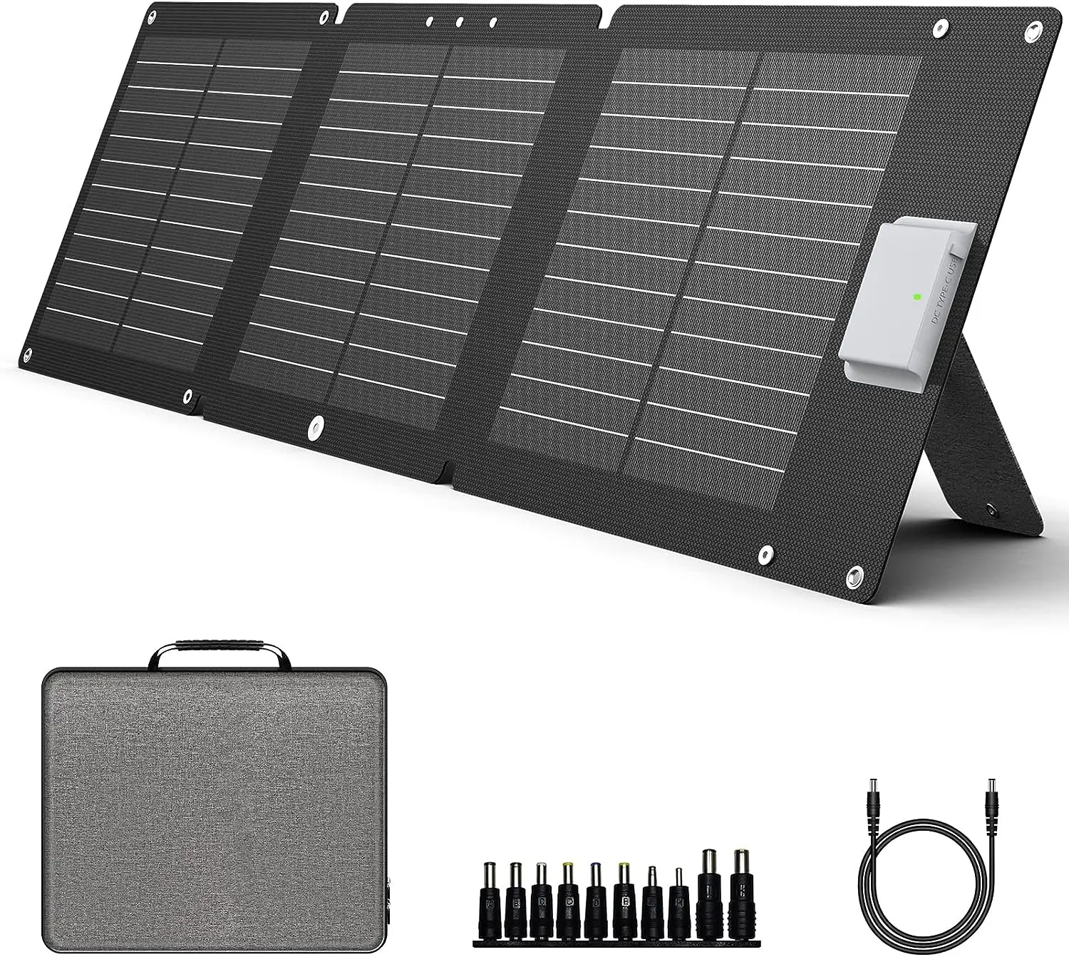 S60 60W Portable Foldable Monocrystalline Solar Panel Charger, High Efficiency Option for Outdoor Devices & Power Generators (Portable Solar Panels Included), High Efficiency Solar