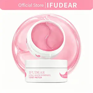 [IFUDEAR Official] Pink Collagen Peptide Brightening Hydrogel Eye Patches 60Ct | Depuff & Firm for Puffy Eyes, Dark Circles, Fine Lines | Anti Aging Under Eye Treatment with Peptide, Collagen, Niacinamide, Caffeine | Korean Skincare Gift