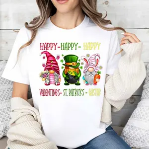 Cute Gnome Happy Holiday T-Shirt With Valentine St Patrick And Easter Design For Festive Celebrations