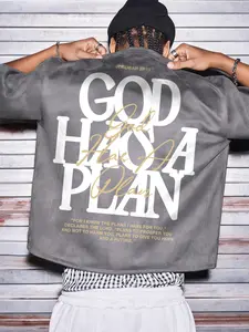 Unisex Y2K Religious Print Faux Suede Short Sleeve T-Shirt, Casual Loose Tee, Casual Fashion Top for Men and Women, Comfortable Summer Wear