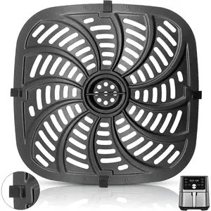 Air Fryer Grill Pan for  TurboTouch Easy View Air Fryer 8 QT,  Grade Non-Stick Air fryer Accessories Replacement Tray Rack  Grill Crisper Plate with Rubber Bumpers, Dishwasher Safe