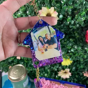 house keychain with photo