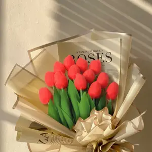 3pcs/6pcs Tulip Artificial Flowers, Decorative Flowers, Realistic Touch Feel, Soft Mini Tulips, Never Fade, Home Party Wedding Bedroom Decor