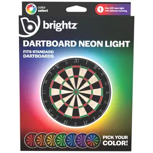 Brightz Neon Dart Board Perimeter Light - 55-inch LED Neon Light for Standard Dartboards - Continuous Color-Changing or Single Color Mode - Easy Installation with Adhesive Backing