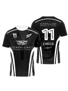 Men's Cadillac Racing Team T-shirt with 3D Printing, Speed Dry Short Sleeve Shirt for Racing Enthusiasts and Outdoor Fans