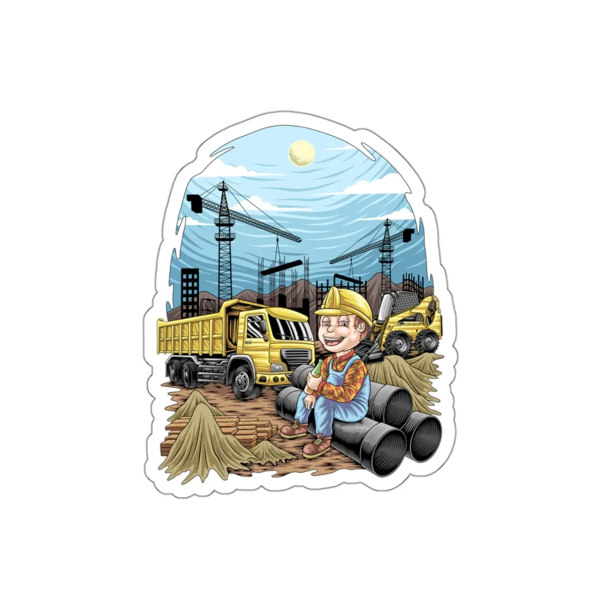 Drunk Bob the Builder Die-Cut Stickers