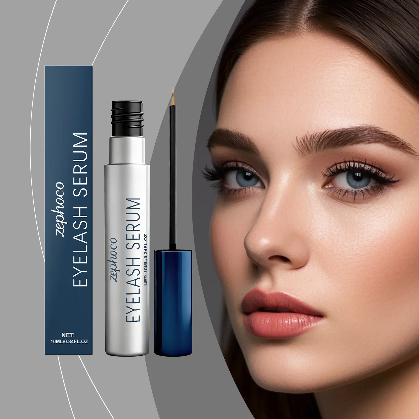 Eyelash Enhancer Lotion, Renewing Lash Serum, Eyelash Enhancing Serum, Glycerine & Hydrogenated Castor Oil Formula, Soft Bright Texture, Fine Brush Head, Natural Glossy Eye Makeup Care, Healthier Thicker Lashes, Eyelash Boost Serum