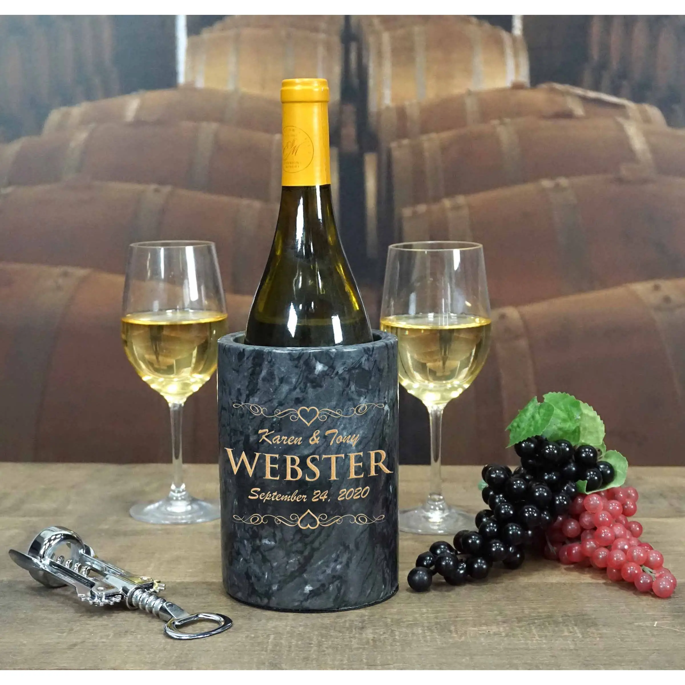 Personalized Bistro Marble Wine Chiller