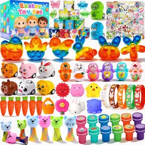 132 Pcs Easter Egg Fillers,Easter Party Favors for Kids Boys Girls,Plastic Easter Basket Stuffers,Bulk Small Toys for Easter Eggs Hunt Gift Goodie Bags Stuffers Classroom Prizes Party Filling Treats